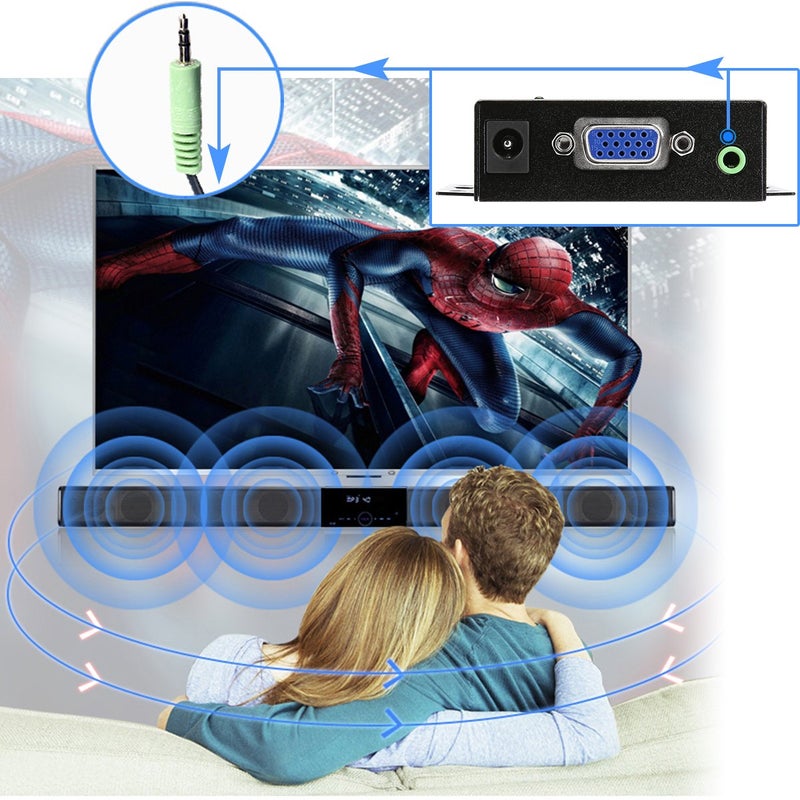 JideTech 1080P VGA to HDMI Converter with 3.5mm Audio Port for PC Laptop Display Computer Mac Projector - Image 5